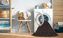 Machine Washable Transitional Black Brown Rug in a Washing Machine, wshpat894lblu