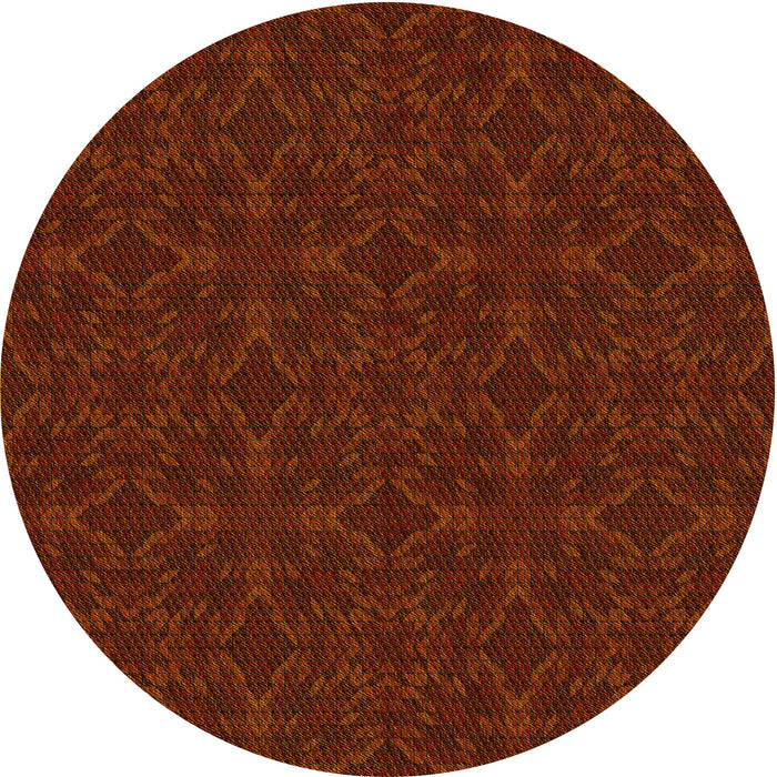 Square Patterned Mahogany Brown Rug, pat894yw