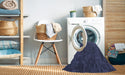 Machine Washable Transitional Blue Rug in a Washing Machine, wshpat895blu