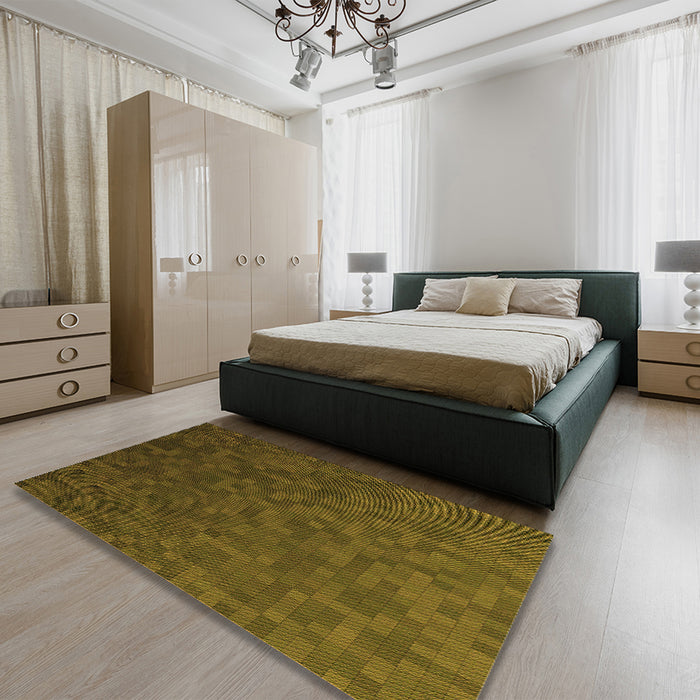 Patterned Bakers Brown Rug in a Bedroom, pat895org