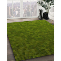 Patterned Dark Forest Green Rug, pat895yw