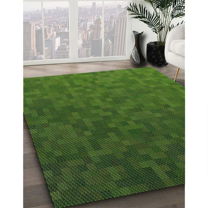 Machine Washable Transitional Deep Emerald Green Rug in a Family Room, wshpat895