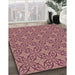 Machine Washable Transitional Pink Rug in a Family Room, wshpat896brn