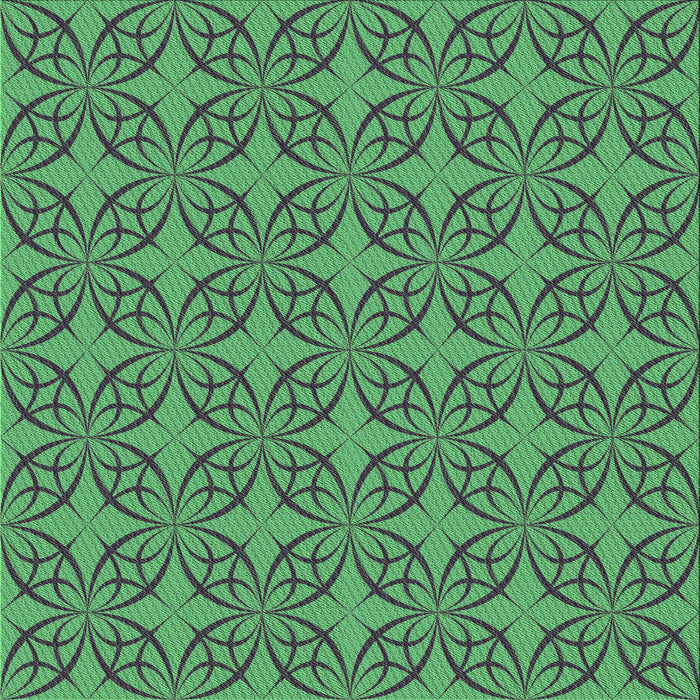 Round Patterned Deep-Sea Green Rug, pat896grn
