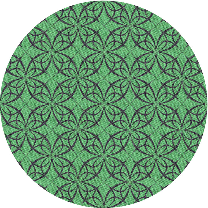 Square Machine Washable Transitional Deep-Sea Green Rug in a Living Room, wshpat896grn