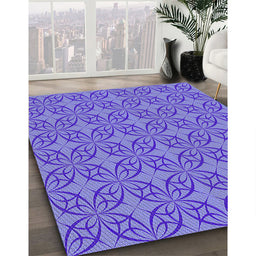Patterned Purple Mimosa Purple Novelty Rug in Family Room, pat896