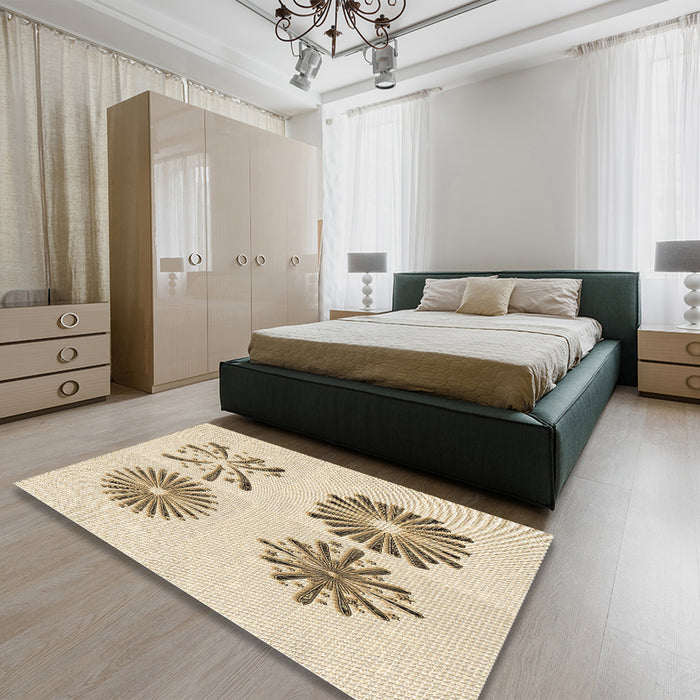 Patterned Peru Brown Rug in a Bedroom, pat897brn
