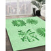 Patterned Light Green Rug in Family Room, pat897grn