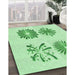 Machine Washable Transitional Light Green Rug in a Family Room, wshpat897grn