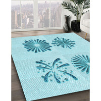 Patterned Electric Blue Rug, pat897lblu