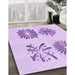 Patterned Purple Rug in Family Room, pat897pur