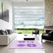 Square Patterned Purple Rug in a Living Room, pat897pur