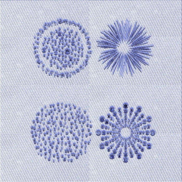 Round Patterned Lavender Blue Rug, pat898blu