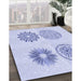 Patterned Lavender Blue Rug in Family Room, pat898blu