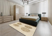 Patterned Peru Brown Rug in a Bedroom, pat898brn