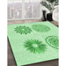 Machine Washable Transitional Light Green Rug in a Family Room, wshpat898grn