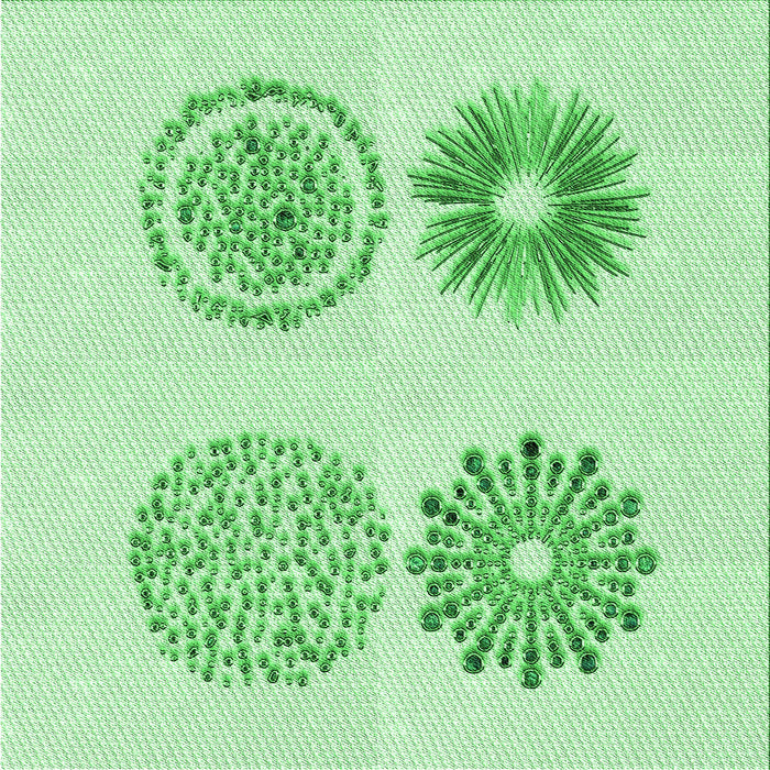 Round Patterned Light Green Rug, pat898grn