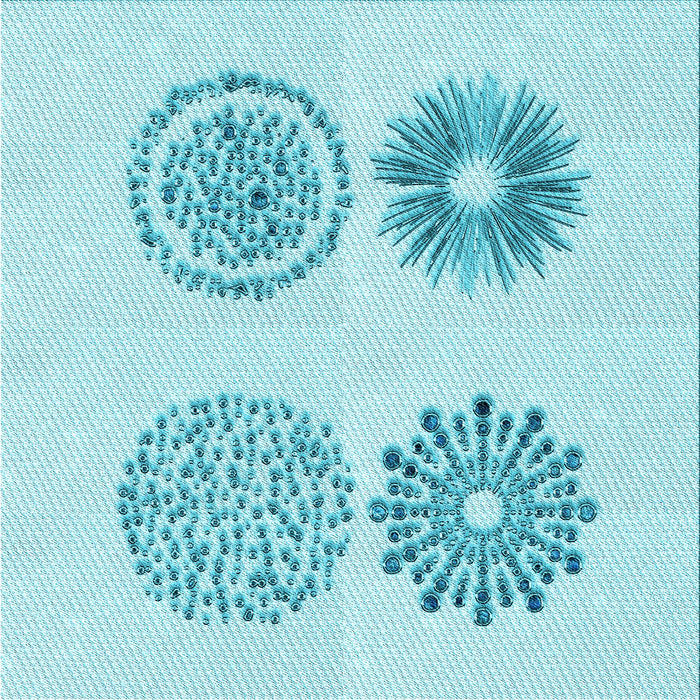 Round Patterned Electric Blue Rug, pat898lblu