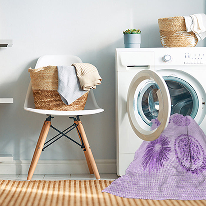 Machine Washable Transitional Purple Rug in a Washing Machine, wshpat898pur