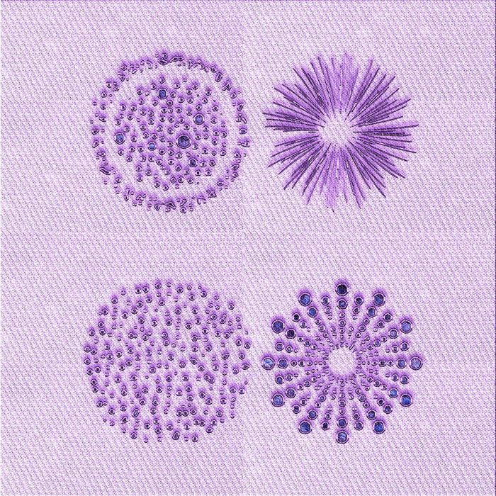 Round Patterned Purple Rug, pat898pur