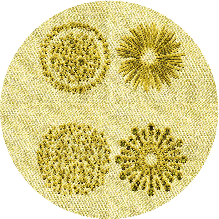 Square Patterned Orange Gold Rug, pat898yw