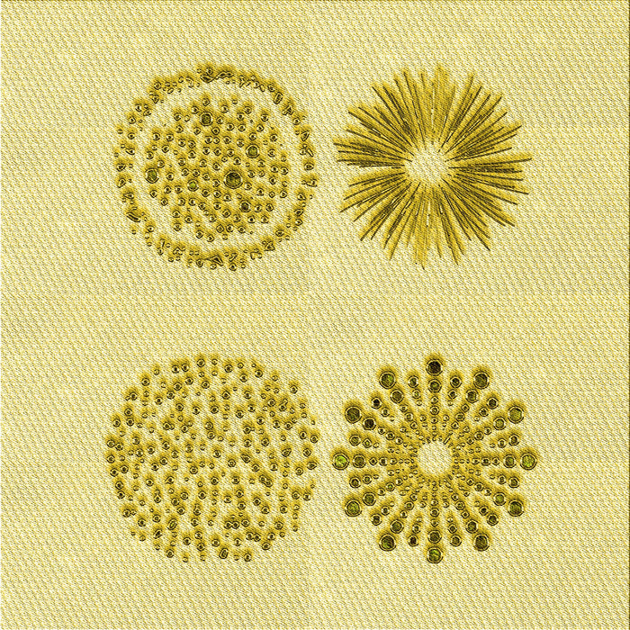 Round Patterned Orange Gold Rug, pat898yw