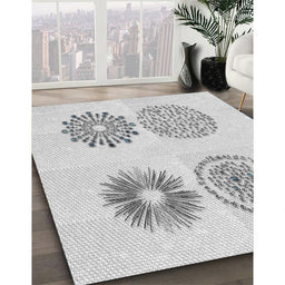 Patterned Off-White Novelty Rug in Family Room, pat898