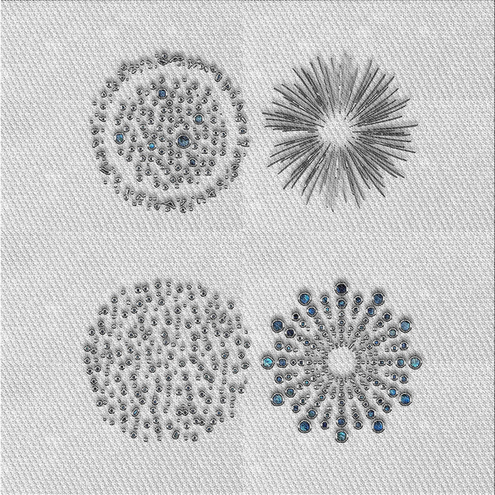 Square Patterned Off-White Novelty Rug, pat898