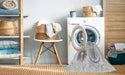 Machine Washable Transitional White Smoke Rug in a Washing Machine, wshpat898