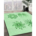 Machine Washable Transitional Light Green Rug in a Family Room, wshpat899grn