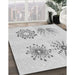 Machine Washable Transitional Platinum Gray Rug in a Family Room, wshpat899gry