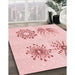 Machine Washable Transitional Pastel Red Pink Rug in a Family Room, wshpat899rd