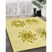 Machine Washable Transitional Sun Yellow Rug in a Family Room, wshpat899yw