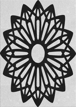 Patterned Charcoal Black Novelty Rug, pat8