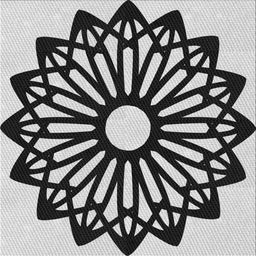 Square Patterned Charcoal Black Novelty Rug, pat8