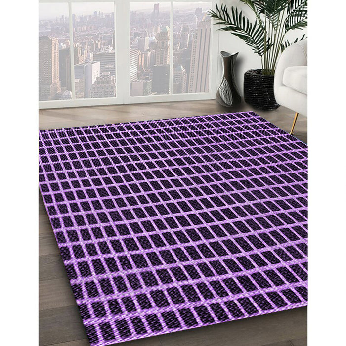 Patterned Purple Rug in Family Room, pat9pur