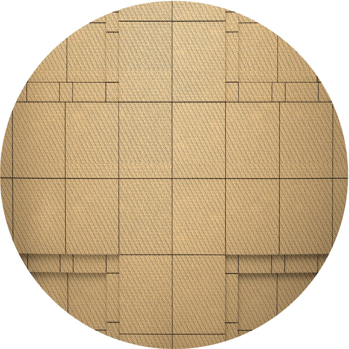 Square Patterned Yellow Orange Rug, pat90brn