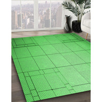 Patterned Neon Green Rug, pat90grn