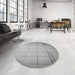 Round Patterned Gray Rug in a Office, pat90gry