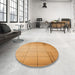 Round Patterned Orange Rug in a Office, pat90org