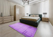 Patterned Violet Purple Rug in a Bedroom, pat90pur