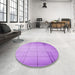 Round Patterned Violet Purple Rug in a Office, pat90pur