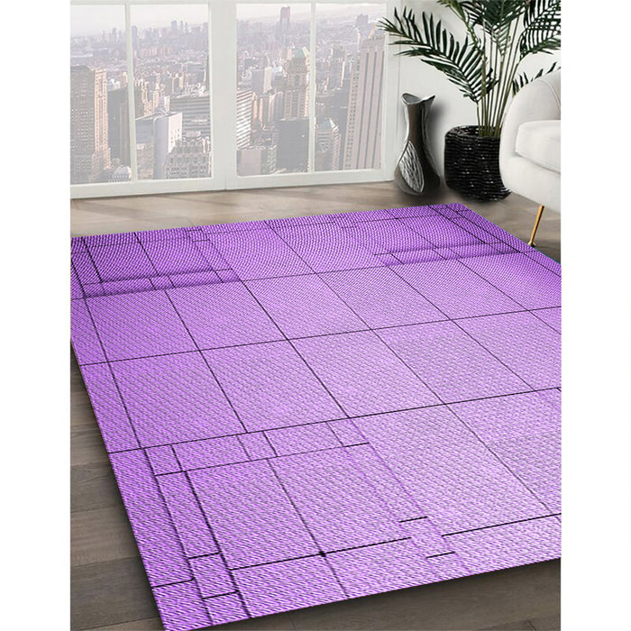 Patterned Violet Purple Rug in Family Room, pat90pur