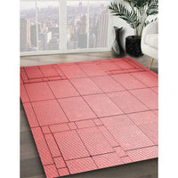 Patterned Light Coral Pink Rug, pat90rd