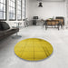 Round Patterned Dark Golden Brown Rug in a Office, pat90yw