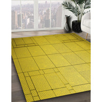 Patterned Dark Golden Brown Rug, pat90yw