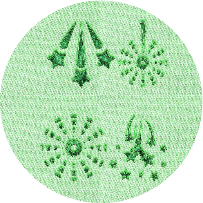 Square Patterned Mint Green Rug, pat900grn