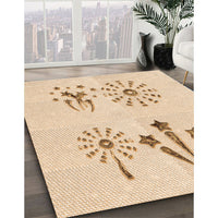 Patterned Brown Sand Brown Rug, pat900org