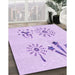 Patterned Bright Lilac Purple Rug in Family Room, pat900pur