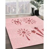 Patterned Pastel Red Pink Rug, pat900rd